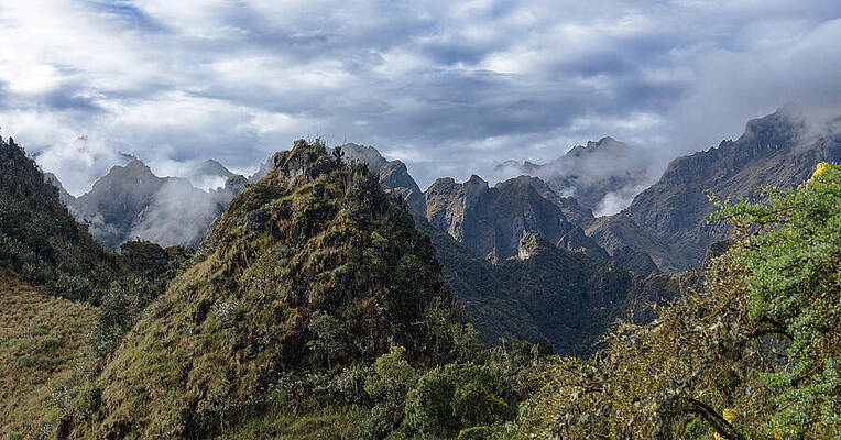 Serene Wall Art featuring the photograph Misty Andes Mountain Range Landscape by Brandon Wichmann