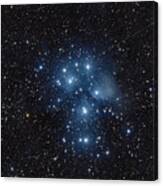 Pleiades Cluster In Cosmic Night Canvas Print