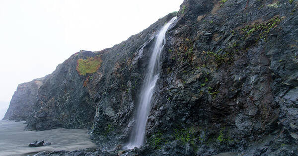 Secluded Coastal Waterfall Cascade Art Print