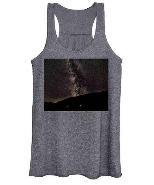 Starry Night Over Mountain Landscape Women's Tank Top