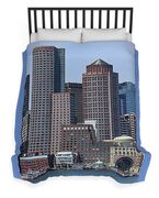 Boston Skyline by the Water Duvet Cover
