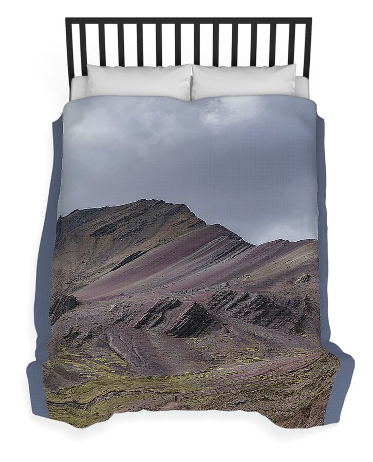 Majestic Andean Mountainscape With Colorful Striations Duvet Cover