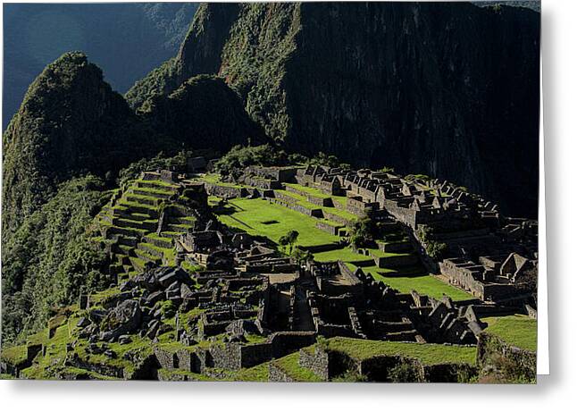 Majestic Ruins In A Mountain Valley Greeting Card