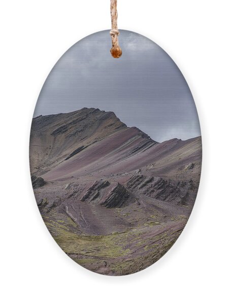 Majestic Andean Mountainscape With Colorful Striations Ornament
