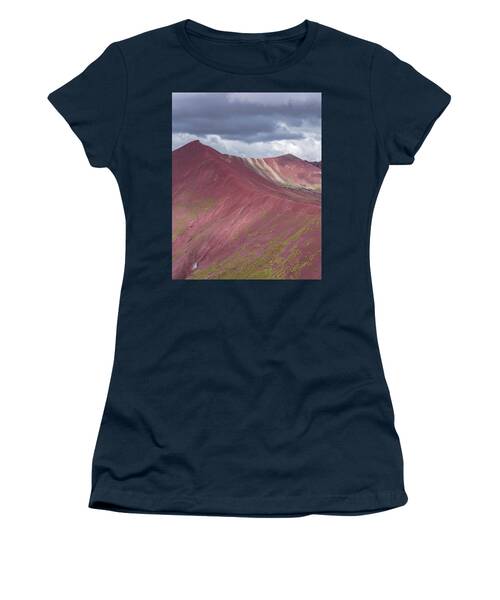 Vibrant Red Mountain Landscape Women's T-Shirt