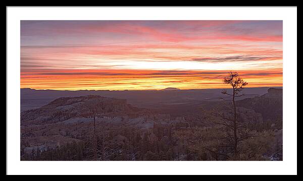 Serene Mountain Sunrise In Bryce Canyon National Park Framed Print