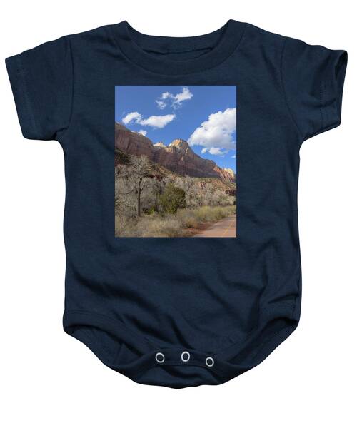 Majestic Mountain Under Clear Blue Sky Baby One-Piece