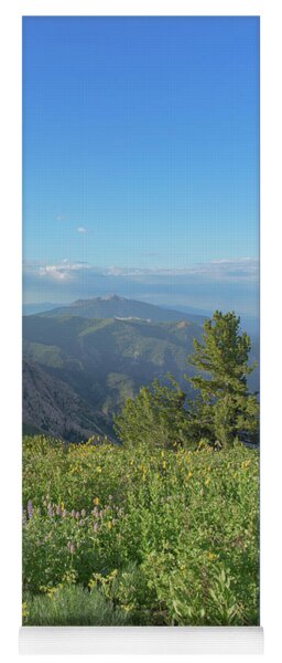 Mountain View with Wildflowers Yoga Mat