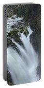 Serene Flow Through Mossy Forest Portable Battery Charger