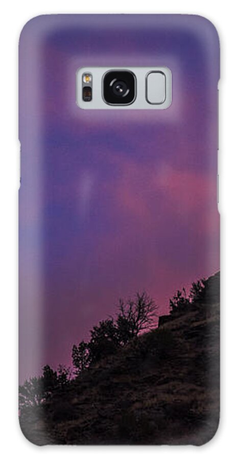 Moonlit Evening Over Silhouetted Hills Galaxy Case