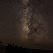 Milky Way Over Tranquil Shoreline Poster