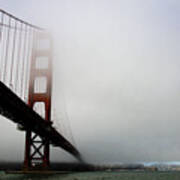 Golden Gate Bridge Disappears Into Misty Fog Art Print