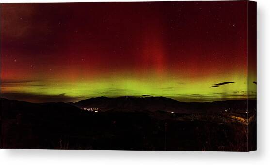 Northern Lights Over Wasatch Mountain Range Canvas Art Print by Brandon Wichmann