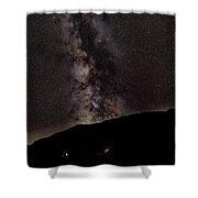Starry Night Over Mountain Landscape Shower Curtain