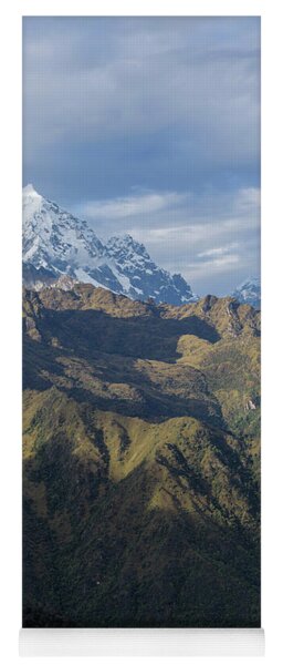 Majestic Andes Mountain Peaks Under Cloudy Sky Yoga Mat