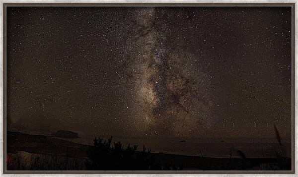 Milky Way Over Tranquil Shoreline Framed Print
