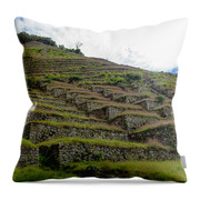 Ancient Terraces Amidst Greenery Throw Pillow