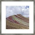 Colorful Mountain Range Under Cloudy Sky Framed Print