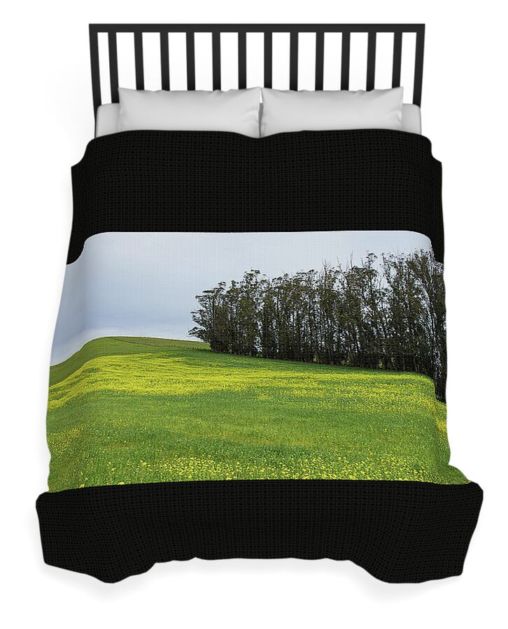 Rolling Hills With Blooming Wildflowers Duvet Cover