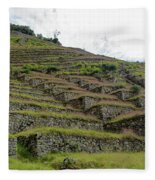 Ancient Terraces Amidst Greenery Fleece Blanket