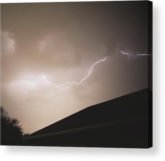 Lightning Illuminates Night Sky Acrylic Print