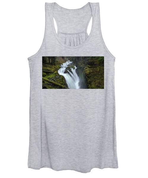 Serene Flow Through Mossy Forest Women's Tank Top