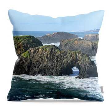 Majestic Coastal Rock Formations Throw Pillow