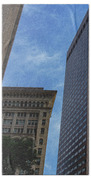 Skyscrapers Against Blue Sky Beach Towel