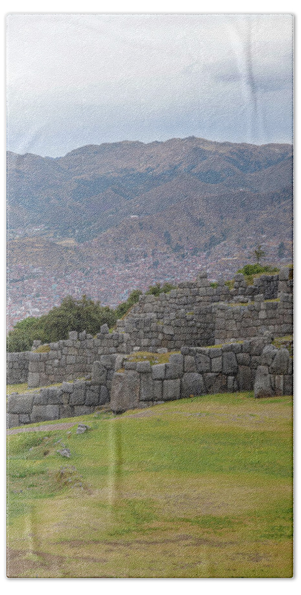 Saqsaywaman Incan Ruin In Cusco Peru Bath Towel