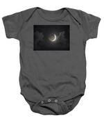 Shimmering Crescent Among Clouds Baby One-Piece