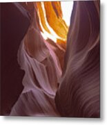Curves Of Sunlit Antelope Canyon Walls Metal Print