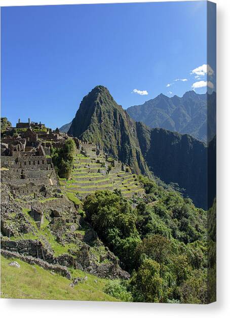 Machu Picchu in Sunlit Splendor Canvas Art Print by Brandon Wichmann