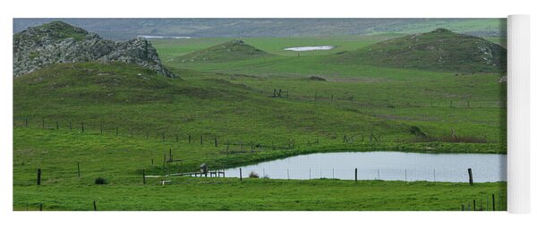 Tranquil Green Hills And Distant Sea Yoga Mat