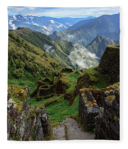 Mysterious Incan Ruins In The Mountains Fleece Blanket