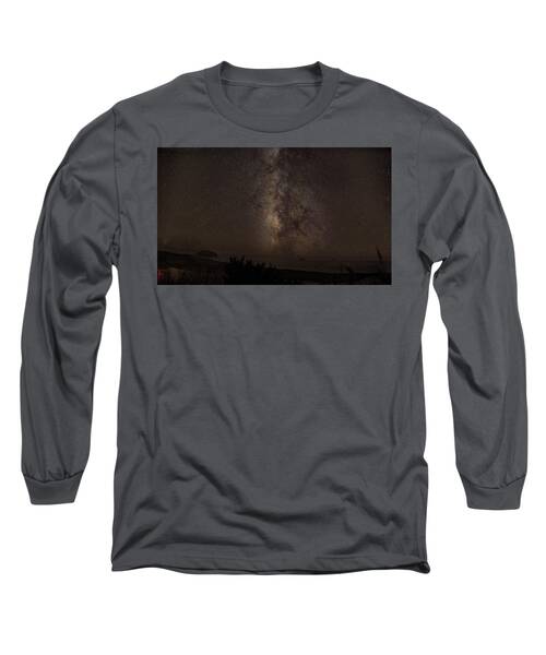 Milky Way Over Tranquil Shoreline Long Sleeve T-Shirt