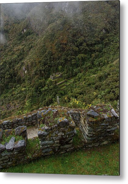 Misty Mountain Ruins Metal Print