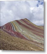 Colorful Mountain Range Under Cloudy Sky Metal Print