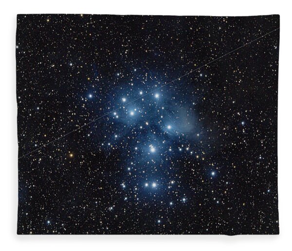 Pleiades Cluster In Cosmic Night Fleece Blanket