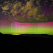 Vibrant Aurora Over Wasatch Mountain Range Art Print