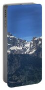Snow-capped Teton Mountain Peaks Under Blue Sky Portable Battery Charger