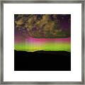 Vibrant Aurora Over Wasatch Mountain Range Framed Print