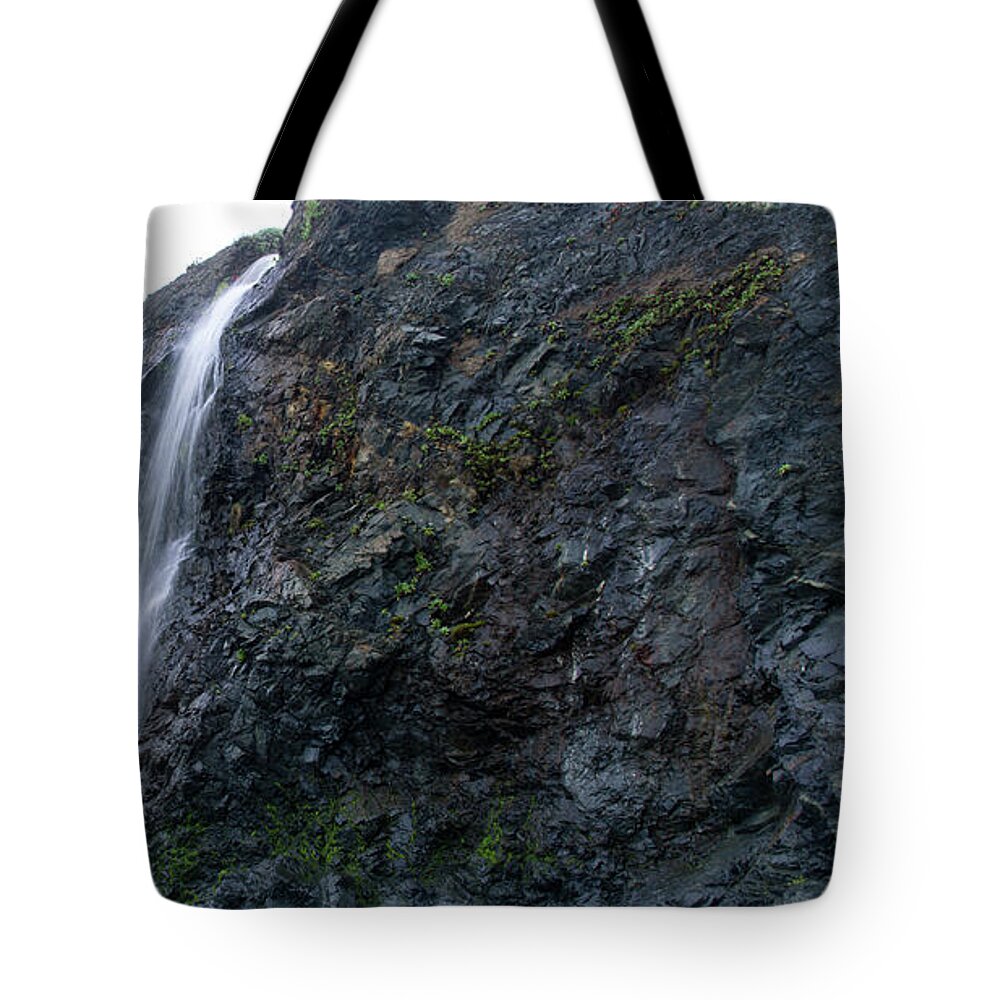 Secluded Coastal Waterfall Cascade Tote Bag