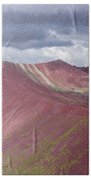 Vibrant Red Mountain Landscape Bath Towel