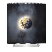 Celestial Moon In Ethereal Glow Shower Curtain