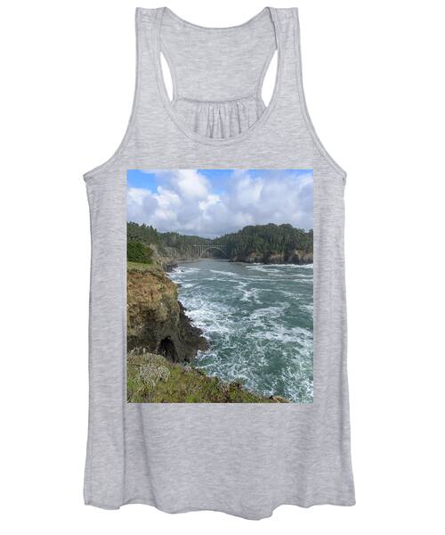 Coastal Bridge Over Rushing Waters Women's Tank Top