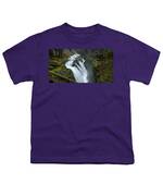 Serene Flow Through Mossy Forest Youth T-Shirt