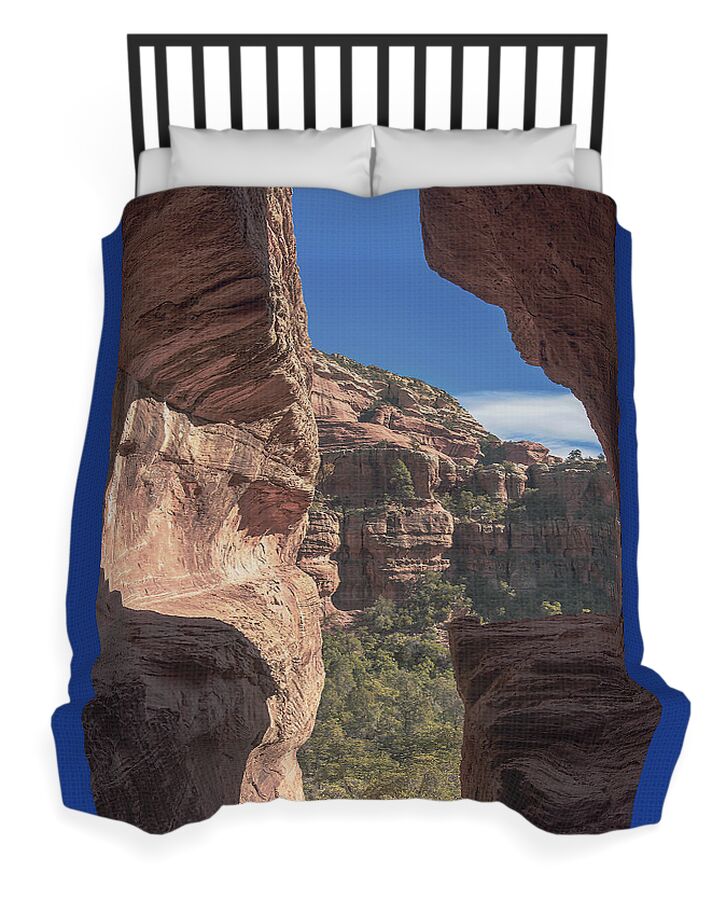 Canyon View Framed By Rocky Cliffs Duvet Cover