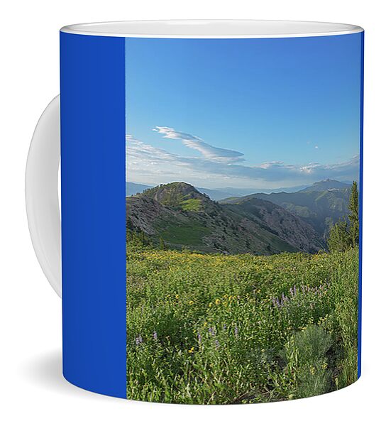 Mountain View with Wildflowers Coffee Mug