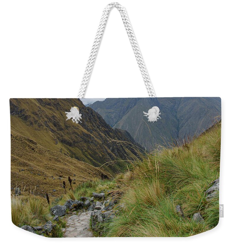 Trail Through Majestic Mountain Landscape To Dead Woman's Pass Weekender Tote Bag
