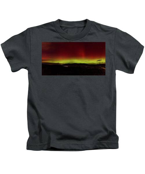 Northern Lights Over Mountain Range Kids T-Shirt